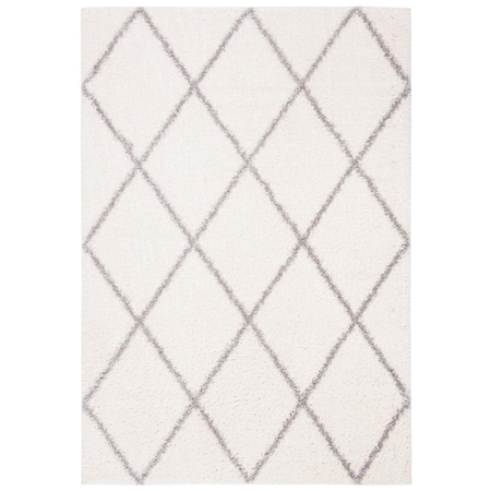 Safavieh 3 x 5 ft. Parma Shag Power Loomed Rectangle Area Rug; Cream & Grey PMA515A-3